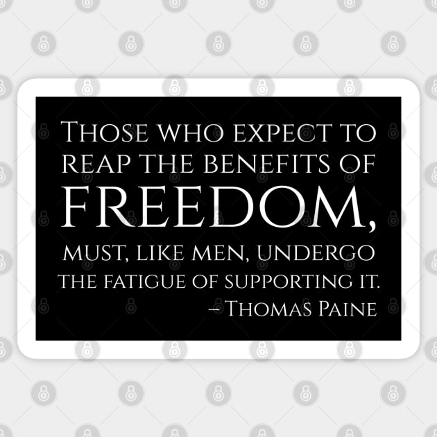 American Political Philosophy - Thomas Paine Quote - Freedom Sticker by Styr Designs